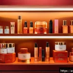 Home 14 색채 심리학을 이용한 광고 디자인 - A vibrant and elegant e-commerce beauty product display inspired by Middle Eastern aesthetics, featu...